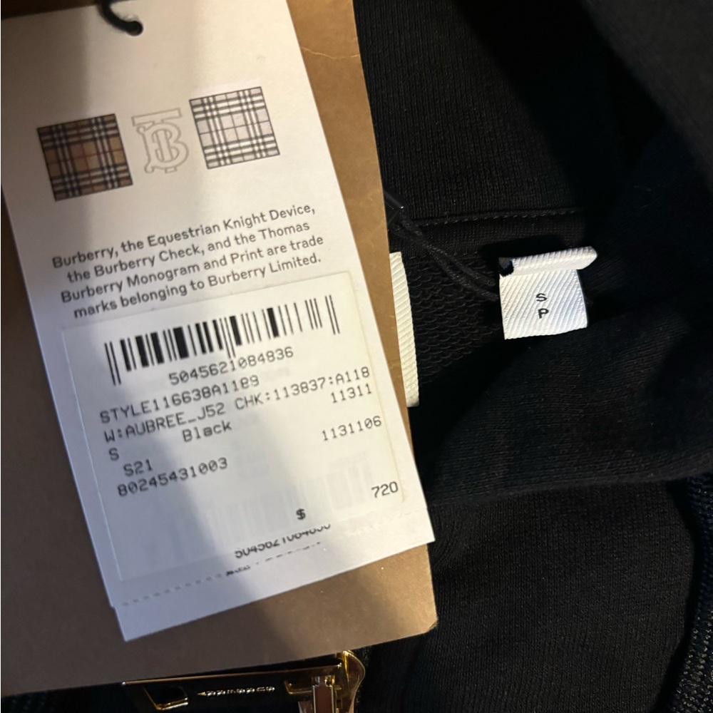 Burberry Black Hooded gold zipper Jacket - Picture 3 of 3